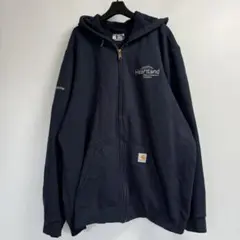 Carhartt スウェットパーカー　フルジップパーカー　刺繍ロゴ　企業ロゴ