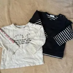 長袖Tシャツ 2枚セット 黒とグレー