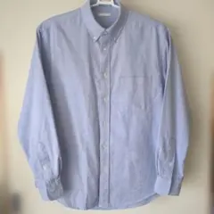 GU メンズオックスフォードシャツ 長袖 サックスブルー Mサイズ