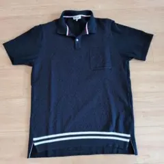 THE SHOP TK ケーブルニット切替 半袖ポロシャツ ネイビー L