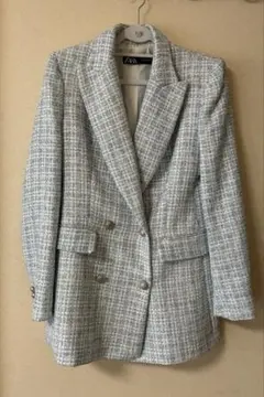 ZARAツイードダブルブレストブレザージャケット