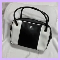 美品 courreges クレージュ ハンドバッグ ミニボストンバッグ ダッフル