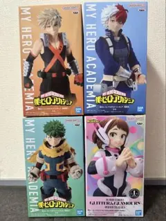 【4点セット】僕のヒーローアカデミア ヒロアカフィギュア緑谷出久 爆豪 轟 麗日