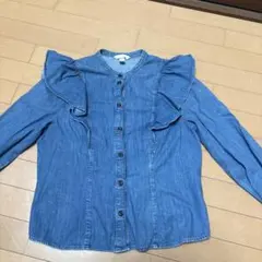 H&M L.O.G.G. デニムブラウス フリル M