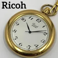 稼働品 Ricoh 懐中時計 リコー ゴールド クォーツ式 人気 ビンテージのサムネイル