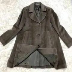 【美品】セオリーリュクス ロング チェスターコート ブラック ウール 40 theory セオリー Theory ウール ロング ダブル チェスターコート COZY