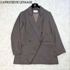 24年✨極美品✨カプリシュレマージュ Wテーラードジャケット 千鳥格子 ブラウン
