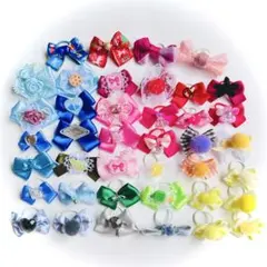 完成品40個　わんちゃん用リボンヘアゴム　ハンドメイド