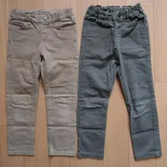 ユニクロ ベージュ　ジーユー　カーキ　ストレートパンツ　110cm