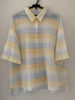【美品】ensuite（エンスウィート）大人のシアーボーダーシャツ・ブラウスのサムネイル