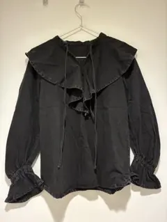MilaOwen ミラオーウェン デニムラッフルデザインブラウス 0サイズのサムネイル