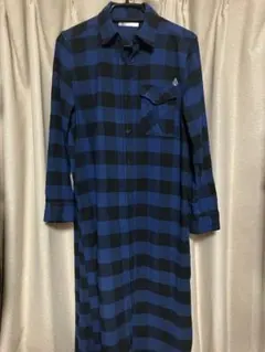 Volcom ボルコム シャツワンピ ブロックチェック 青