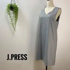 A860 J.PRESS ワンピース ストライプ柄 膝丈 ノースリーブ
