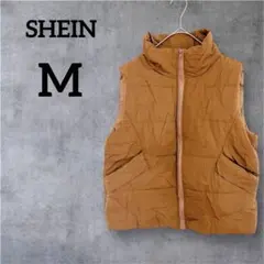 SHEIN シーイン【M】ブラウン 茶色 ダウンベスト ノースリーブ 海外古着