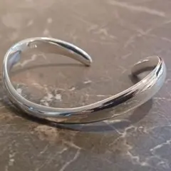 S925 シンプル シルバー バングル ブレスレット 925 純銀 ヴィンテージ