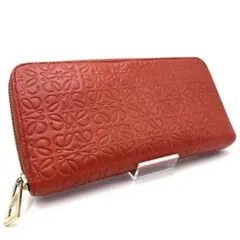 【美品】LOEWE ロエベ リピートアナグラム 財布 ラウンドファスナー レザー