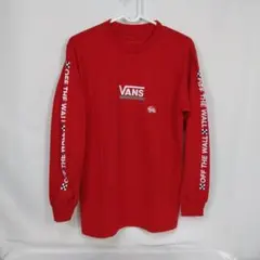 VANS レッド ロングスリーブ Tシャツ Sサイズ　赤色