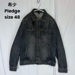 希少 Pledge black denim jacket プレッジ 加工のサムネイル