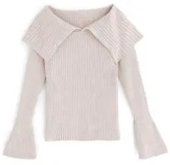 GRL ビッグカラーフレアスリーブニットトップス ze735