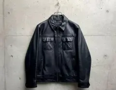 超激レア BANANA REPUBLIC 短丈レザージャケット ブラック XL