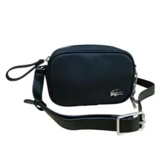美品 ラコステ LACOSTE コーテッドスモールショルダーバッグ ブラック