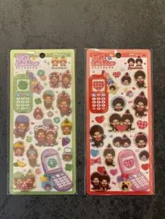 【正規品】もんちっち　平成はっぴーフォン　ステッカー　シール　2枚セット