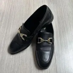 ZARA 36 ブラックローファー ゴールド金具付き