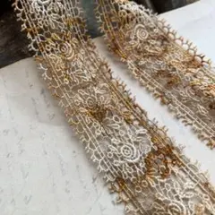 ジャンクジャーナル素材☆錆染めヴィンテージケミカルレース⑤