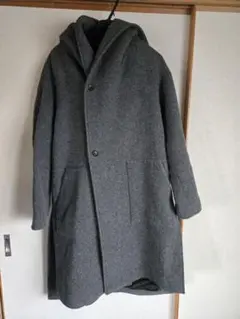 HARE グレー ウール フード付きコート