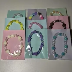 カラフルビーズブレスレット9個セット