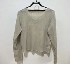 Kastane ストライプジャガードプルオーバー　長袖　透け感　大人っぽい