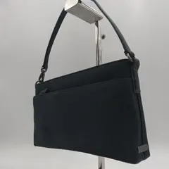 【美品】コーチ COACH ナイロンレザー 人気ワンショルダーハンドバッグ 黒