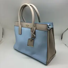 良品　kate spade ハンドバッグ 水色/ベージュ