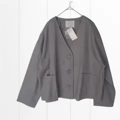 新品タグ付 ehka sopo 春ノーカラーショートコート ゆるシルエットのサムネイル