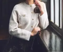 STRAWBERRY-FIELDS ベロアモールニットJKT