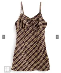 GRL「dk1292」チェック柄リボンキャミミニワンピース
