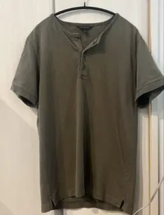 【BANANA REPUBLIC】ヘンリーネックTシャツ カーキ M