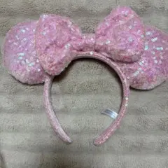 ディズニー カチューシャ ピンク スパンコール