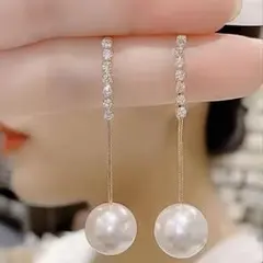 新品❣️ピアス ロングピアス 大ぶりパール ブライダル ウエディング 白 ホワイト