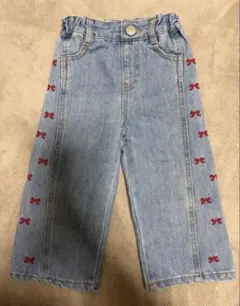 BREEZEリボン刺繍デニムパンツ 90センチ