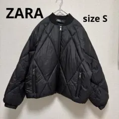 ZARA/ザラ キルティング ボンバージャケット 中綿 ブラック S