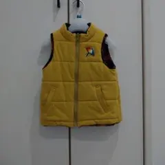 アーノルドパーマー キッズ ダウンベスト 105cm チェック柄 リバーシブル