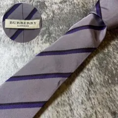 MSE1174 BURBERRY LONDON パープル ストライプ シルクのサムネイル