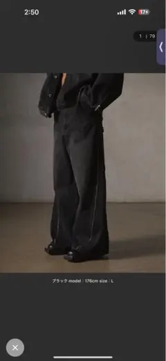 ジップデザイン バギーデニム パンツ