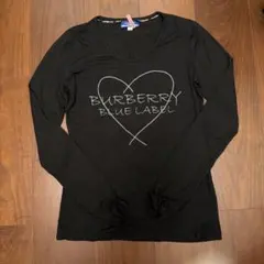 BURBERRY BLUE LABEL 長袖カットソー ハートロゴ 黒 38のサムネイル