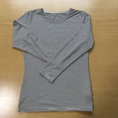 ユニクロ　HEATTECH ストライプ柄 長袖Tシャツ JP XL