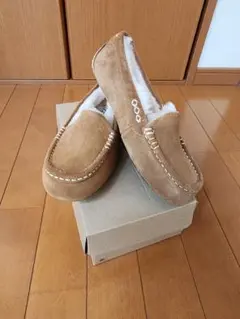 ムートンブーツ ブラウン スリッポン