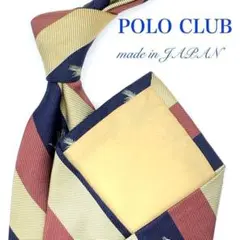【大特価】POLO CLUB ネクタイ ストライプ 刺繍 ネイビー 赤 パープル