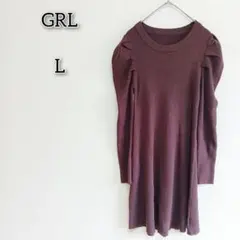 グレイル 【L】 ワンピース フレア シンプル 無地 エレガント パワショル