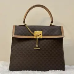 激レア VINTAGE CELINE ショルダーバッグ 千鳥格子柄×凱旋門金具